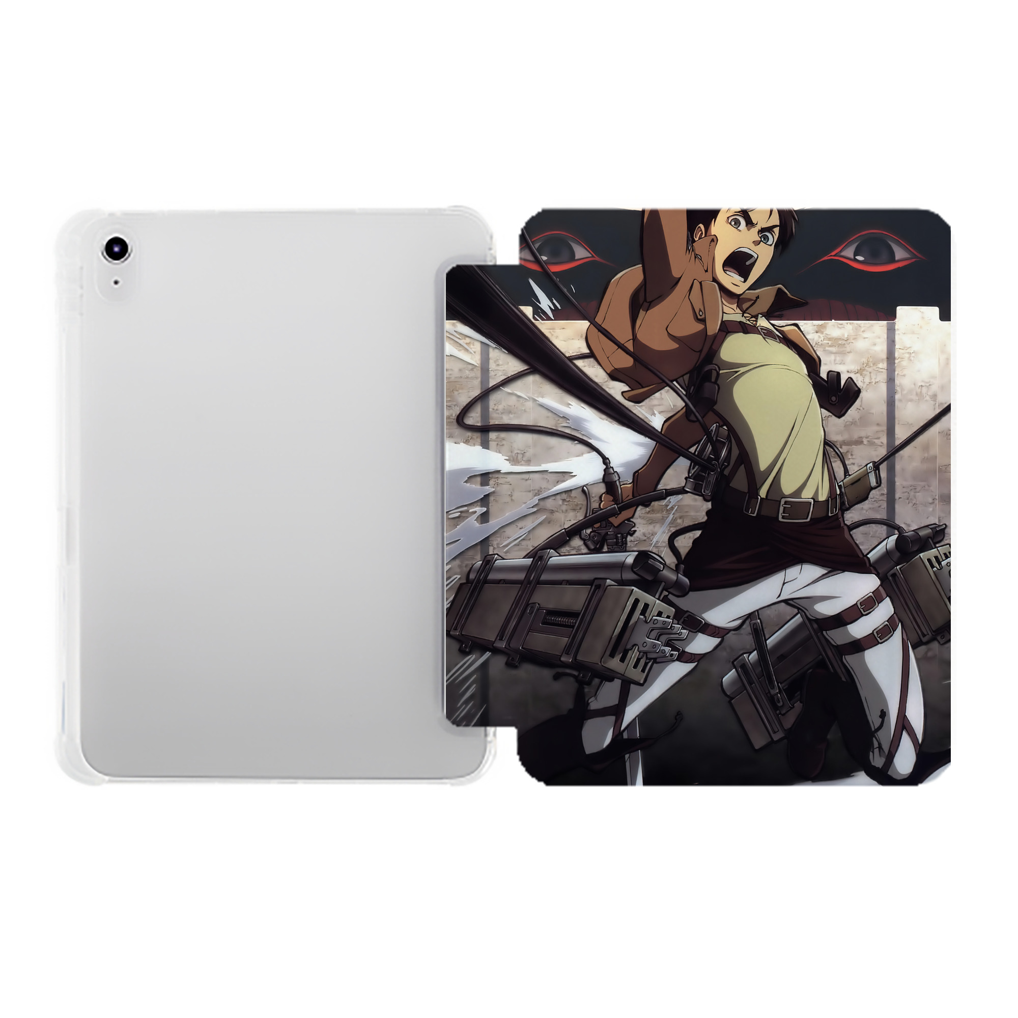 （画像用） 進撃の巨人 Attack on Titan IPad ケース ペン収納付き 三つ折りスタンド PUレザー×シリコン 対応機種9.5/10.5/10.9インチ